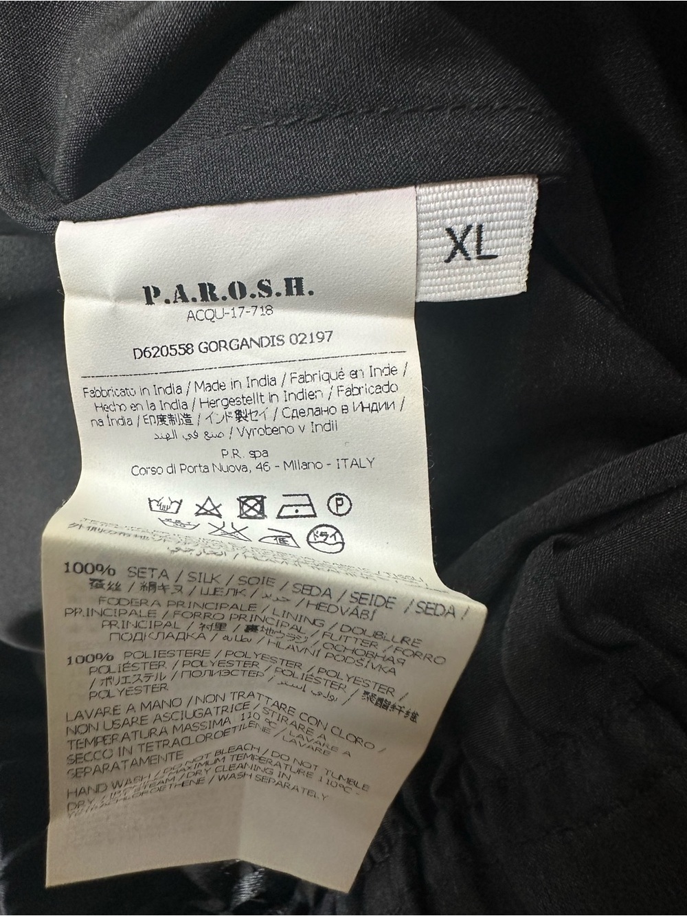 P.A.R.O.S.H. Black Silk Tiered Ruffle High and Low Maxi Skirt Women's Size  XL🌸 - Picture 9 of 13
